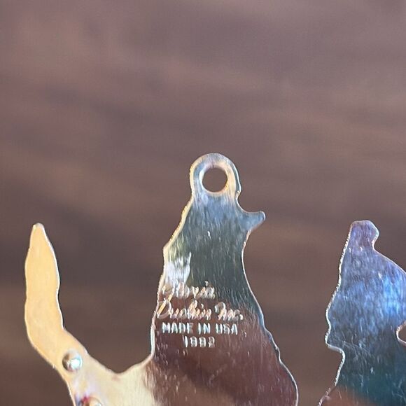 Vtg 1992 Gloria Duchin gold brass 3 Wise Men ornament with rhinestones - Picture 5 of 5